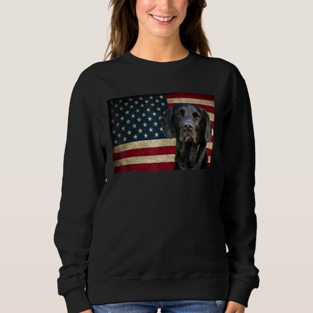 Moletom Black Labrador recupera American Flag Labra Anima (Frente)