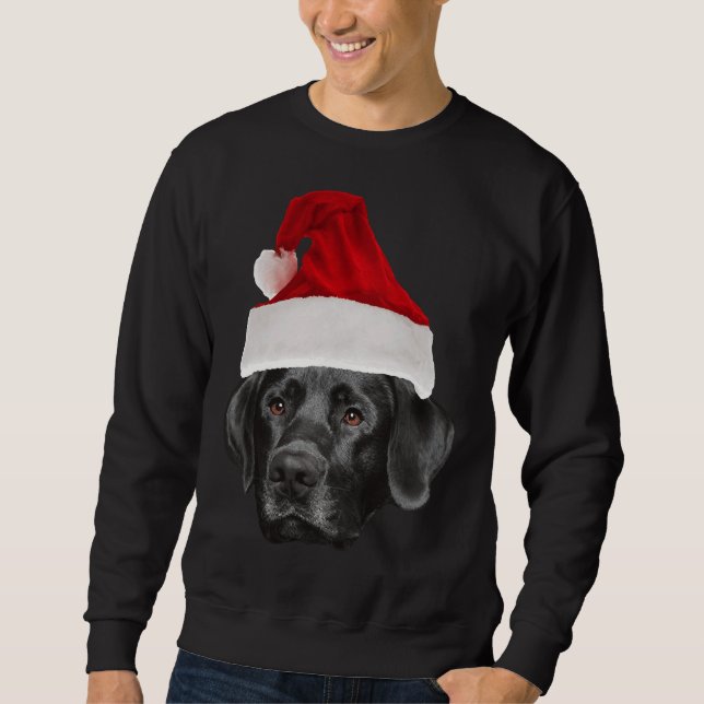 Moletom Black Labrador Retriever Santa Hat (Frente)