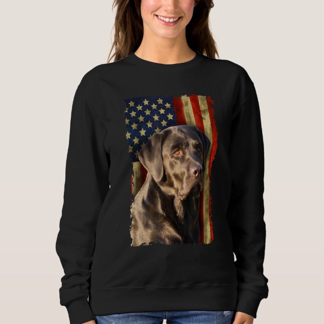 Moletom Black Labrador Retriever Usa Flag Lab (Frente)