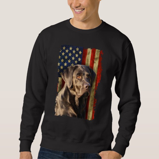 Moletom Black Labrador Retriever Usa Flag Lab (Frente)