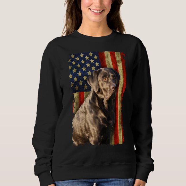 Moletom Black Labrador Retriever Usa Flag Lab (Frente)