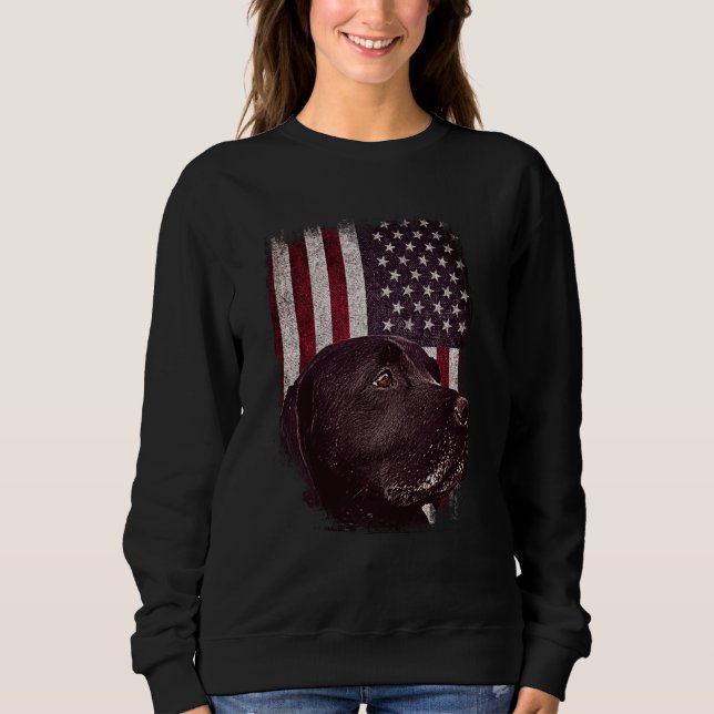 Moletom Black Labrador USA Flag Lab Dog Owner (Frente)