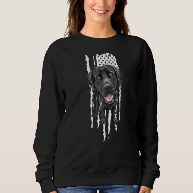 Moletom Black Labrador Usa Flag Owner Bird Duck Hunter (Frente)