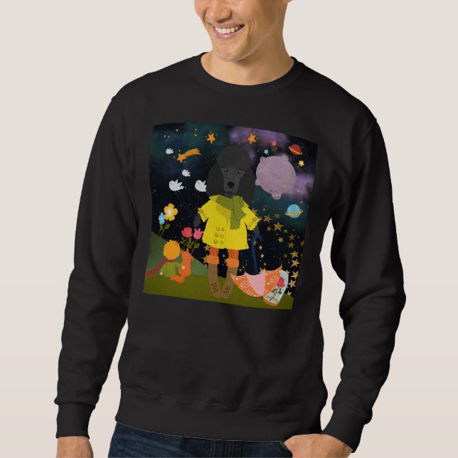 Moletom Black Poodle Art Cute Prince Gifts Whimsical Poodt (Frente)