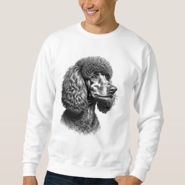 Moletom Black Poodle Dog Art Men’s Sweatshirt (Frente)