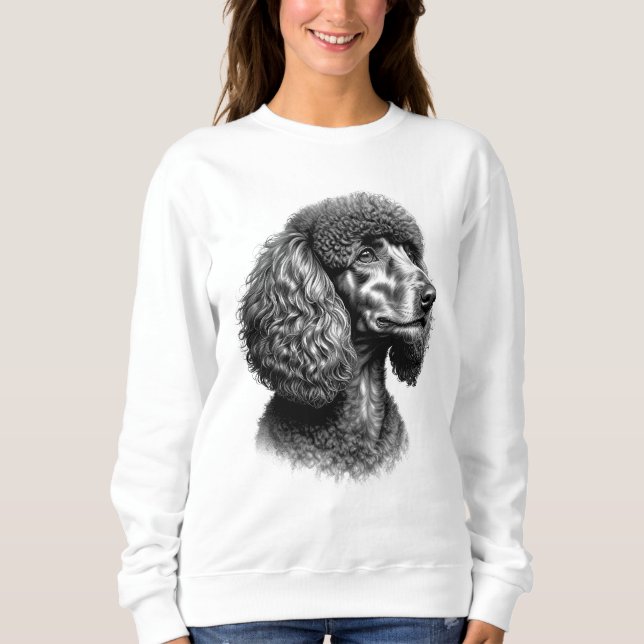 Moletom Black Poodle Dog Art Women's Sweatshirt (Frente)