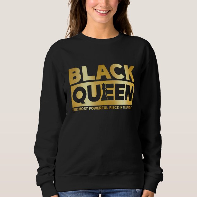 Moletom Black Queen Most Powerful Chess African American W (Frente)