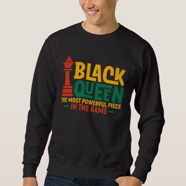 Moletom Black Queen Most Powerful Chess African American W (Frente)
