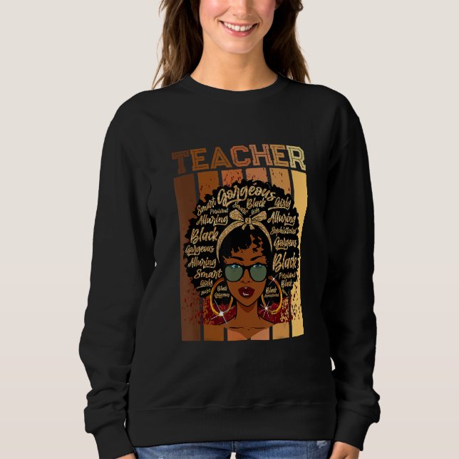 Moletom Black Smart Teacher Afro Love Melanin African Amer (Frente)