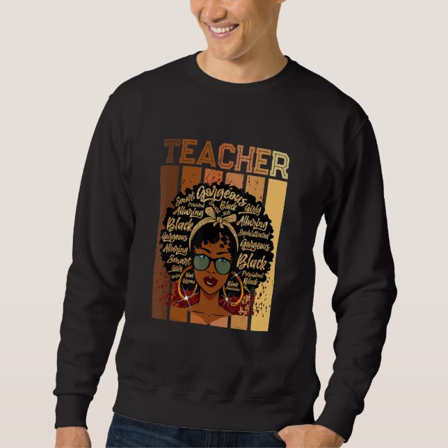 Moletom Black Smart Teacher Afro Love Melanin African Amer (Frente)