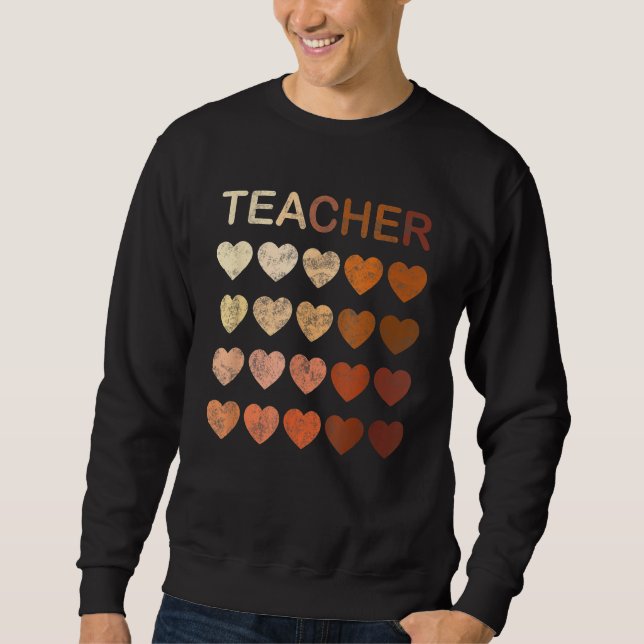 Moletom Black Teacher Magic Melanin Hearts Black History M (Frente)