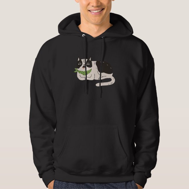 Moletom Black White Cat Illustration Meowing Cute Kitty (Frente)