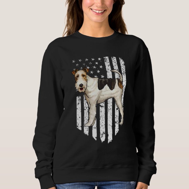 Moletom Black White Flag Wire Fox Terrier 4º (Frente)