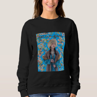 Moletom Black Women’s Sweatshirt with Kazakh Girl