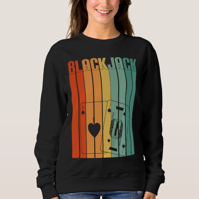 Moletom Blackjack Retro Vintage 70s Gambling Casino Blackj (Frente)