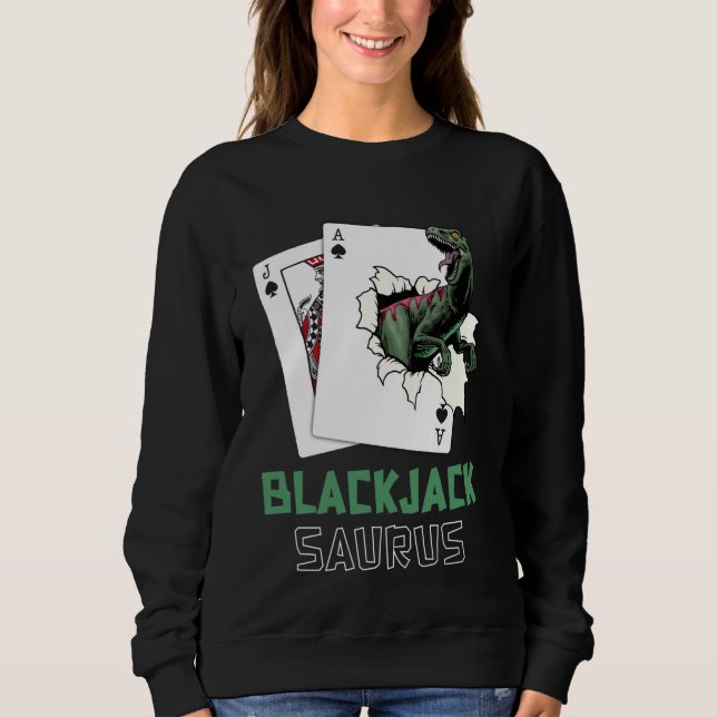 Moletom BLACKJACK SAURUS Blackjack Player Casino Gambler (Frente)