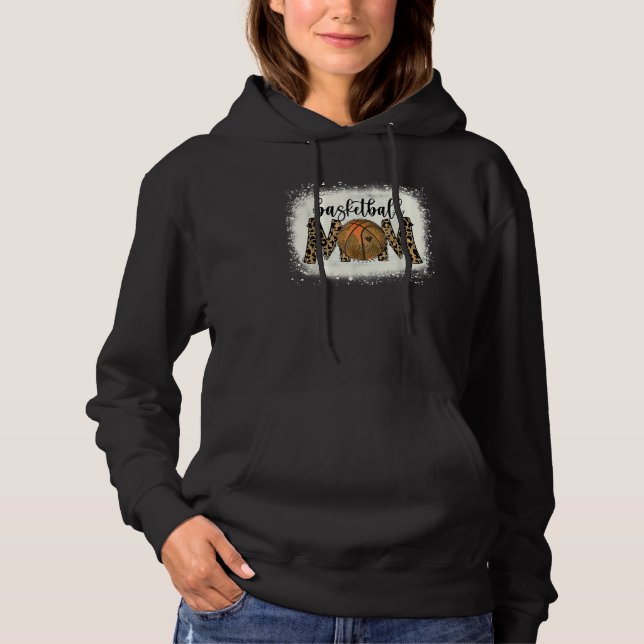 Moletom Bleached Basketball Mom Leopard  Sports Players Wo (Frente)