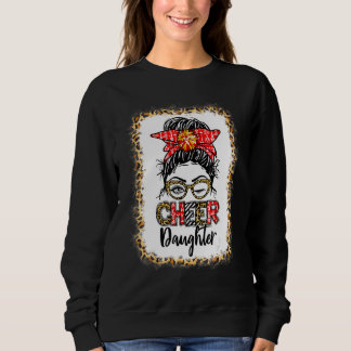 Moletom Bleached Cheer Daughter Cheerleading Messy Bun Leo