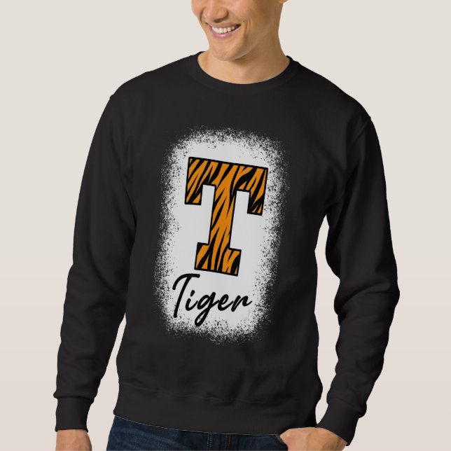 Moletom Bleached Football Tigers School Sports Fan Team Sp (Frente)