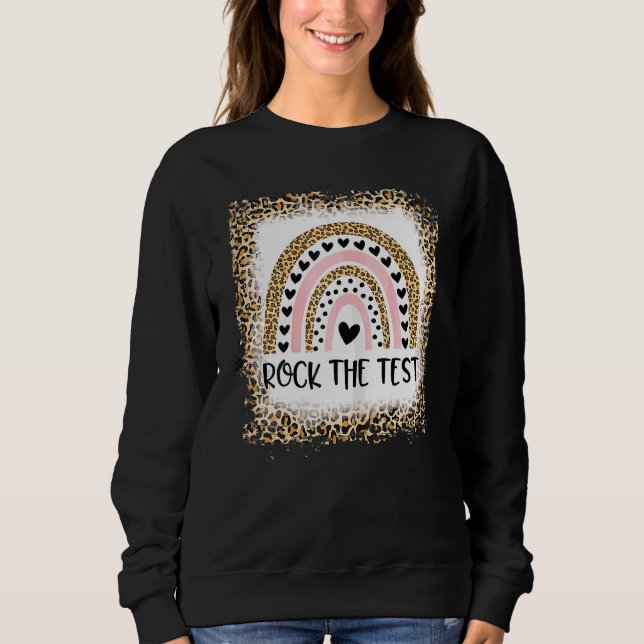 Moletom Bleached Rock The Test Teacher Day Testing Da (Frente)