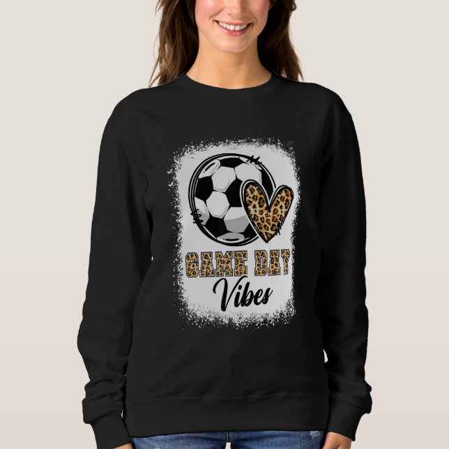 Moletom Bleached Soccer Game Day Vibes Soccer Mom Game Day (Frente)