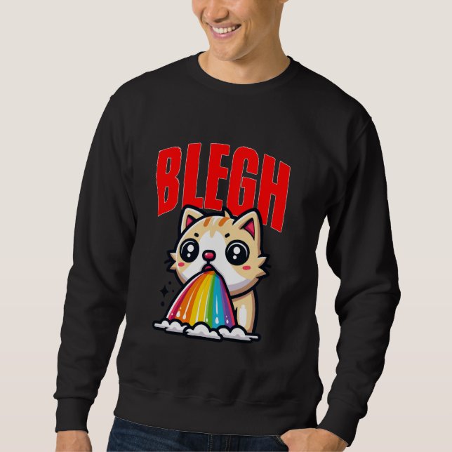 Moletom Blegh Heavy Metal Cat Metalcore Deathcore Heavy Me (Frente)