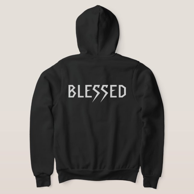 MOLETOM "BLESSED" 303TATTOO BLACK ZIP UP HOODIE (Postura das costas)