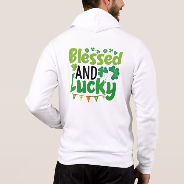 Moletom Blessed And Lucky St. Patrick’s Day Design-61103 (Verso)