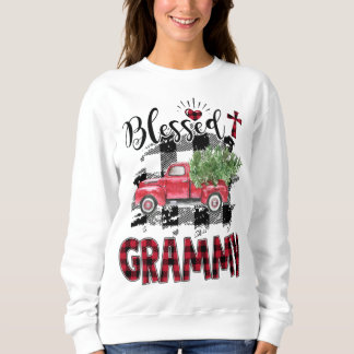 Moletom Blessed Grammy Red plaid Christmas