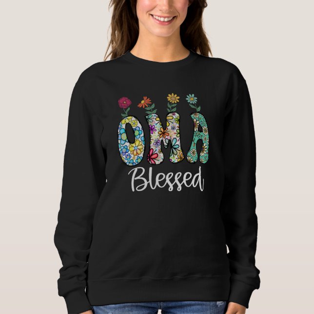 Moletom Blessed OMA Grandma Flowers Sunflower Mother s Day (Frente)