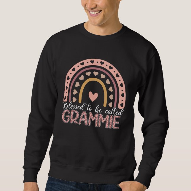 Moletom Blessed To Be Called Grammie Leopard Rainbow Mom G (Frente)