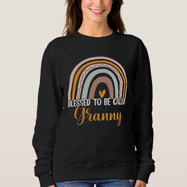 Moletom Blessed To Be Called Granny Boho Rainbow Mother s  (Frente)