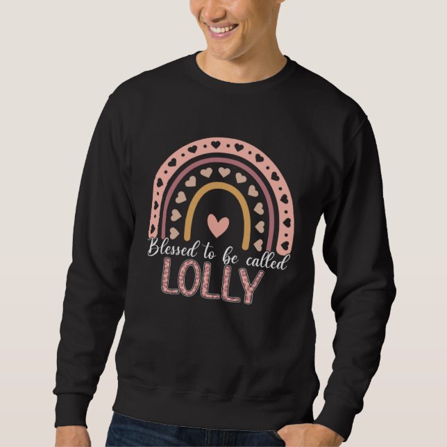 Moletom Blessed To Be Called Lolly Leopard Rainbow Cute Mo (Frente)