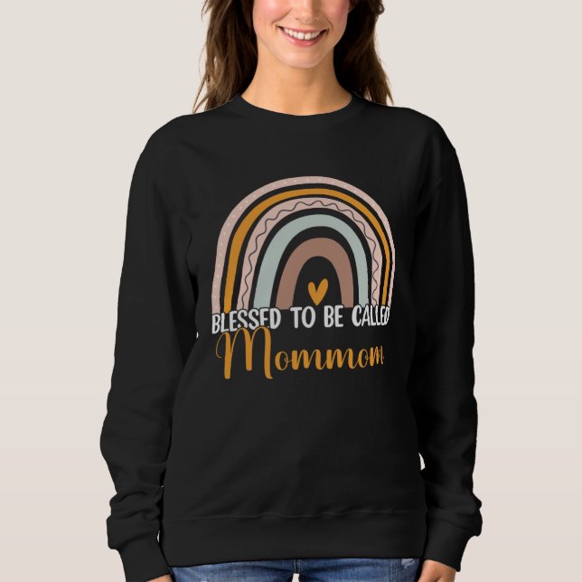 Moletom Blessed To Be Called Mommom Boho Rainbow Mother s  (Frente)