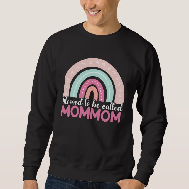 Moletom Blessed To Be Called Mommom Rainbow Mothers Day Mo (Frente)