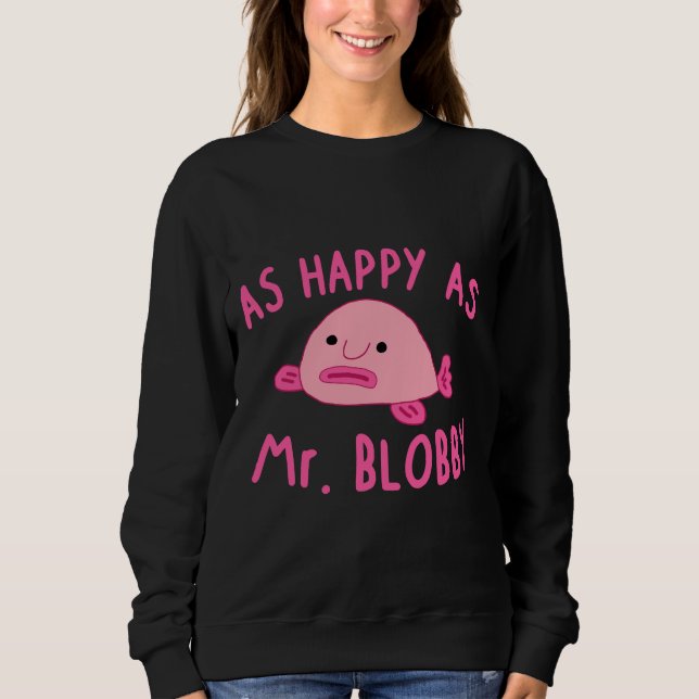 Moletom Blobfish Blob Face Sea Animal Ideia Rosa (Frente)