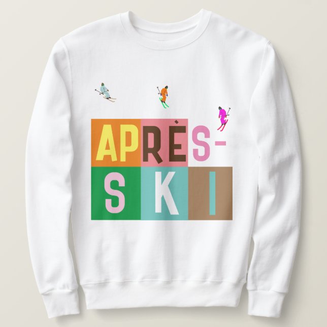 Moletom Bloco de Cores do Retro Skiers de Après-ski (Frente do Design)