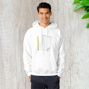 Moletom Bloco De Notas E Lápis Mens Hoodie