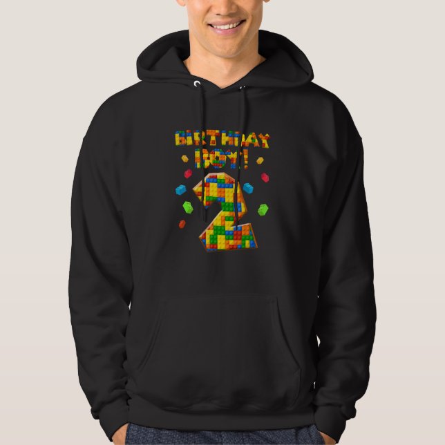 Moletom Blocos de Edifício Blocos de 2 Anos de Aniversário (Frente)