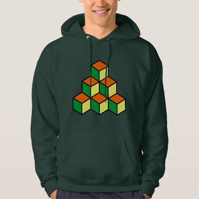 Moletom Blocos Geométricos - Laranja Verde e Amarelo (Frente)