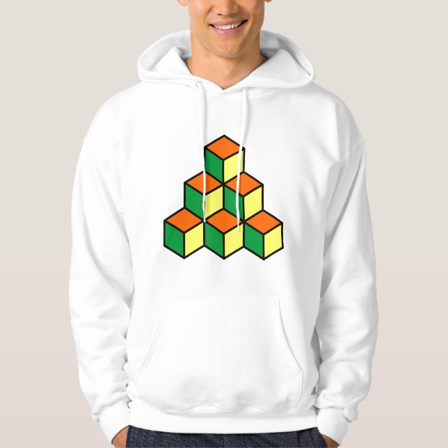 Moletom Blocos Geométricos - Laranja Verde e Amarelo (Frente)