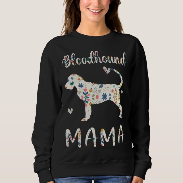 Moletom Bloodhound Mama Floral Dog Mom Love (Frente)