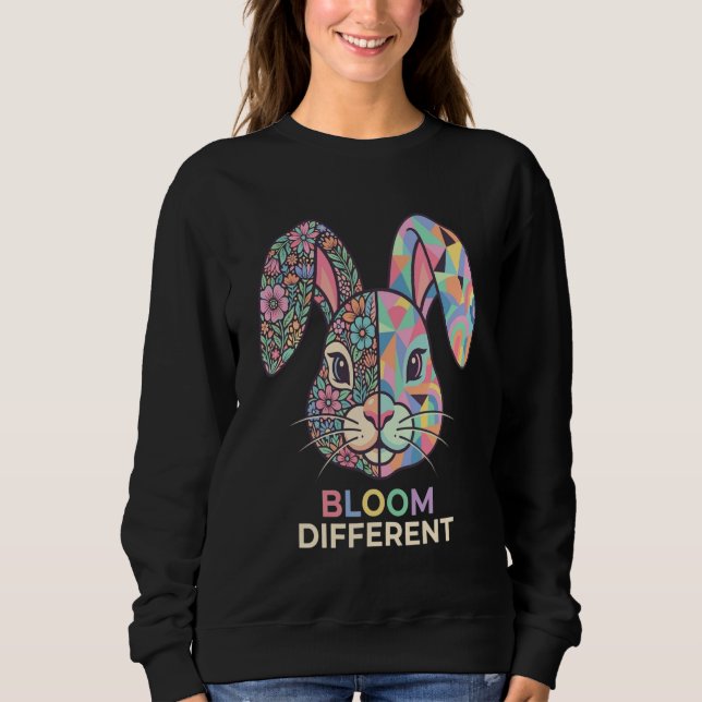 Moletom Bloom Different Floral Geometric Bunny Sweatshirt (Frente)