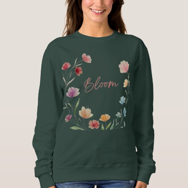 Moletom Bloom Floral Soft Pastel Botanical Design (Frente)