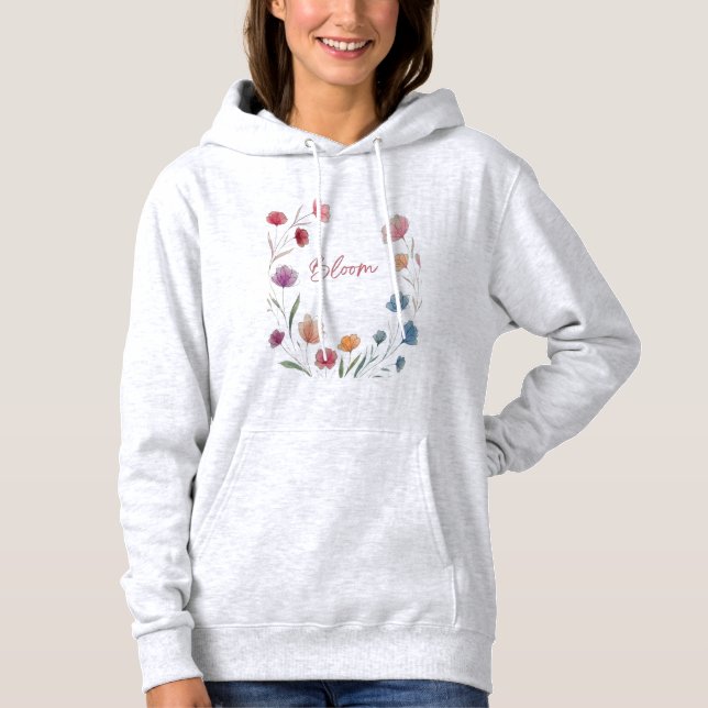 Moletom Bloom Floral Soft Pastel Botanical Growth Design (Frente)