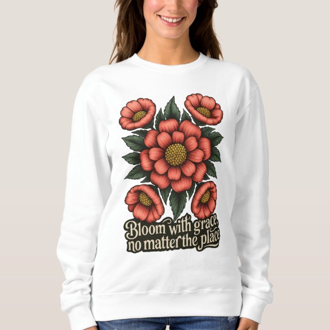 Moletom Blossom com Graça Camisola Feminina (Frente)
