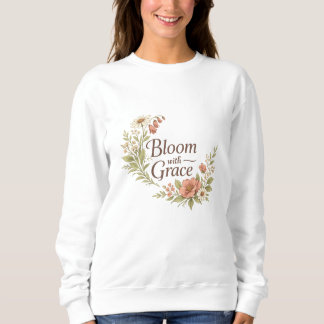 Moletom Blossom Com Graça Vintage Botânico Sweatshirt Femi