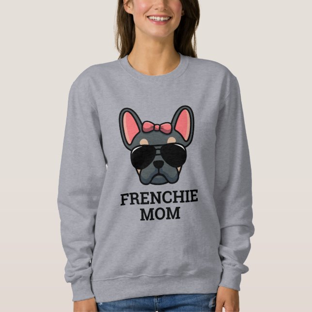 Moletom BlTan Fêmea Francesa Cachorro Francês Filhote Mãe (Frente)