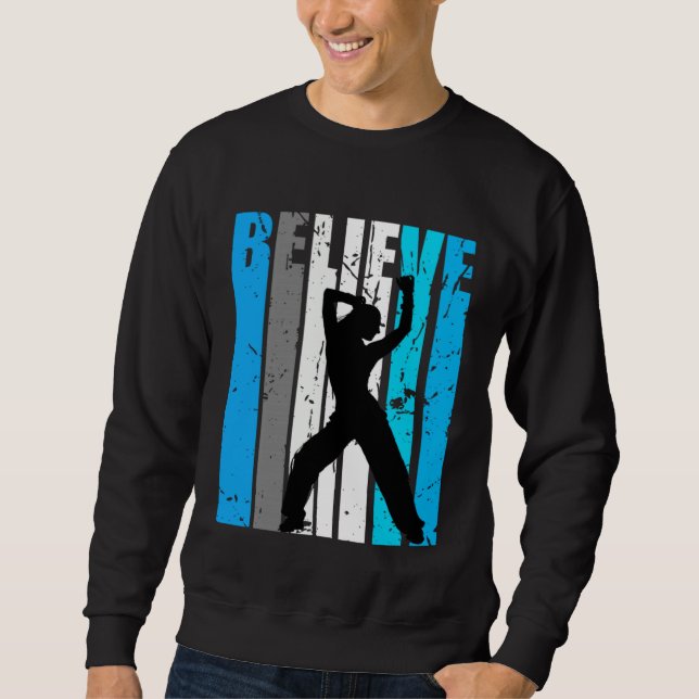 Moletom Blue Believe Dance Motivational Girls Team Retro (Frente)