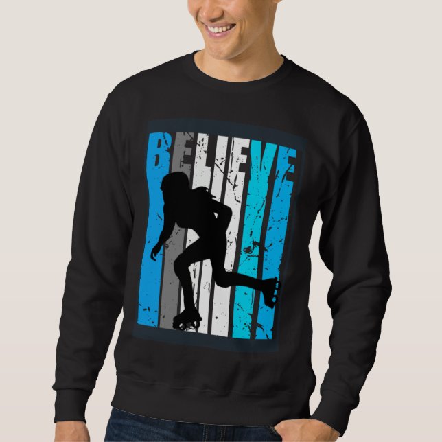 Moletom Blue Believe Roller Skating Motivational Girls Tea (Frente)